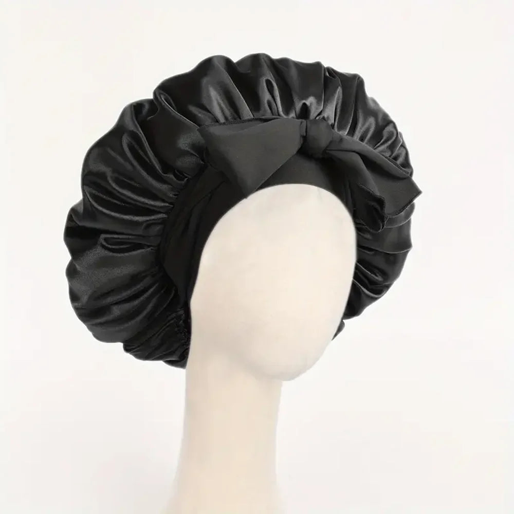 Bonnet de nuit en satin ajustable – Douceur et protection des cheveux