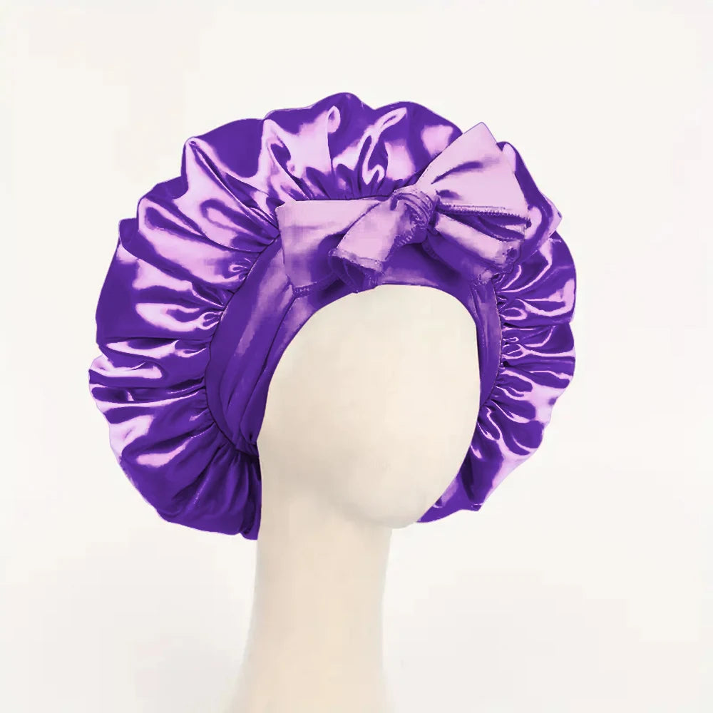 Bonnet de nuit en satin ajustable – Douceur et protection des cheveux