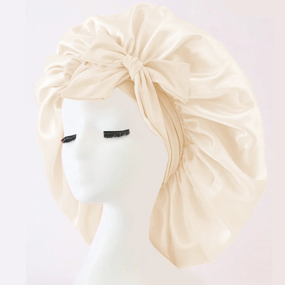 Bonnet de nuit en satin ajustable – Douceur et protection des cheveux